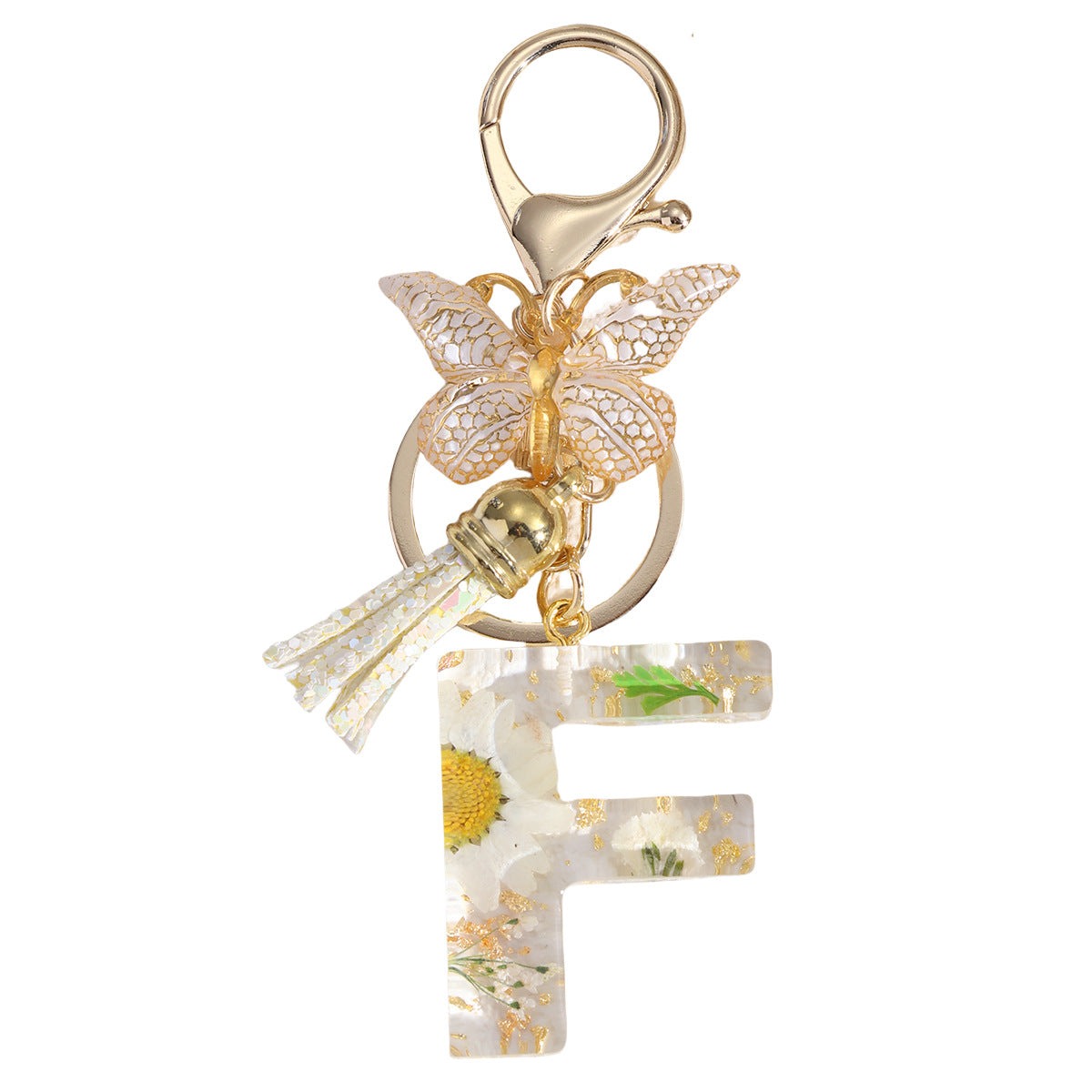 Wholesale Flowers English 26 Letters Keychain