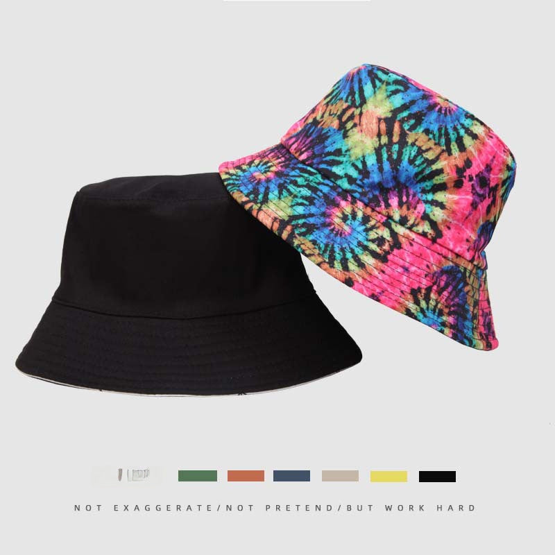 Wholesale  Printed Pattern Fisherman Hat Tie-Dyed Double-Sided Basin Hat Bucket Hat