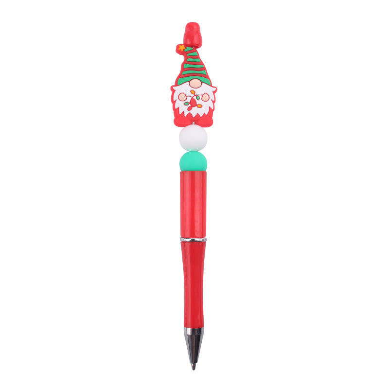 Wholesale cartoon Christmas dwarf old man tree silicone beaded pen