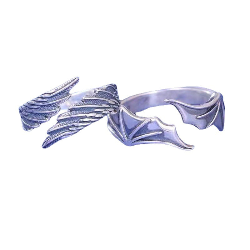 Wholesale Angel and Devil Wings Thai Silver Open Adjustable Rings ACC-RS-Yudie003
