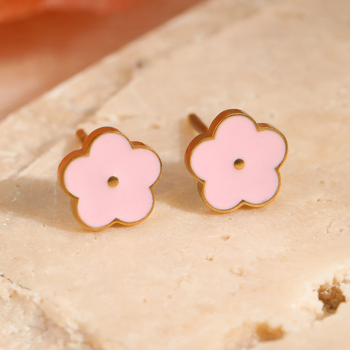 Wholesale  Colorful Oil-Dropping Stainless Steel Earrings