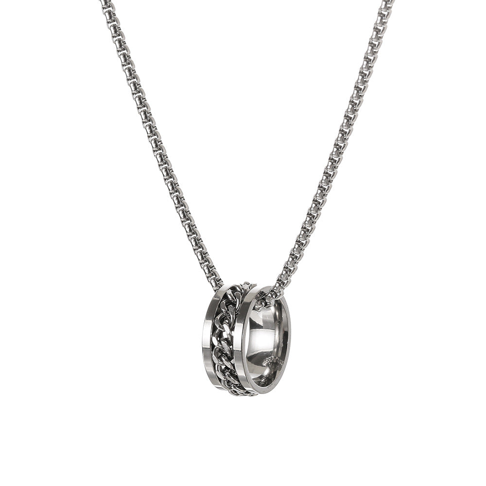 Wholesale Wine Bottle Opener Ring Dual-purpose Hip-hop Stainless Steel Necklace ACC-NE-Leisuo003