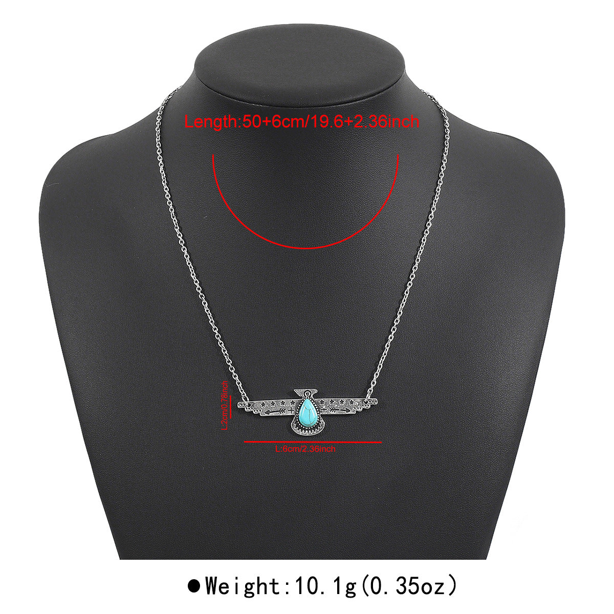 Wholesale  Retro Geometric Alloy Necklace Bohemian Ethnic Turquoise Necklace