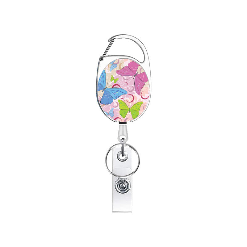 Wholesale Flower Butterfly Zinc Alloy Telescopic Keychain Badge Reels ACC-KC-ChiHai014