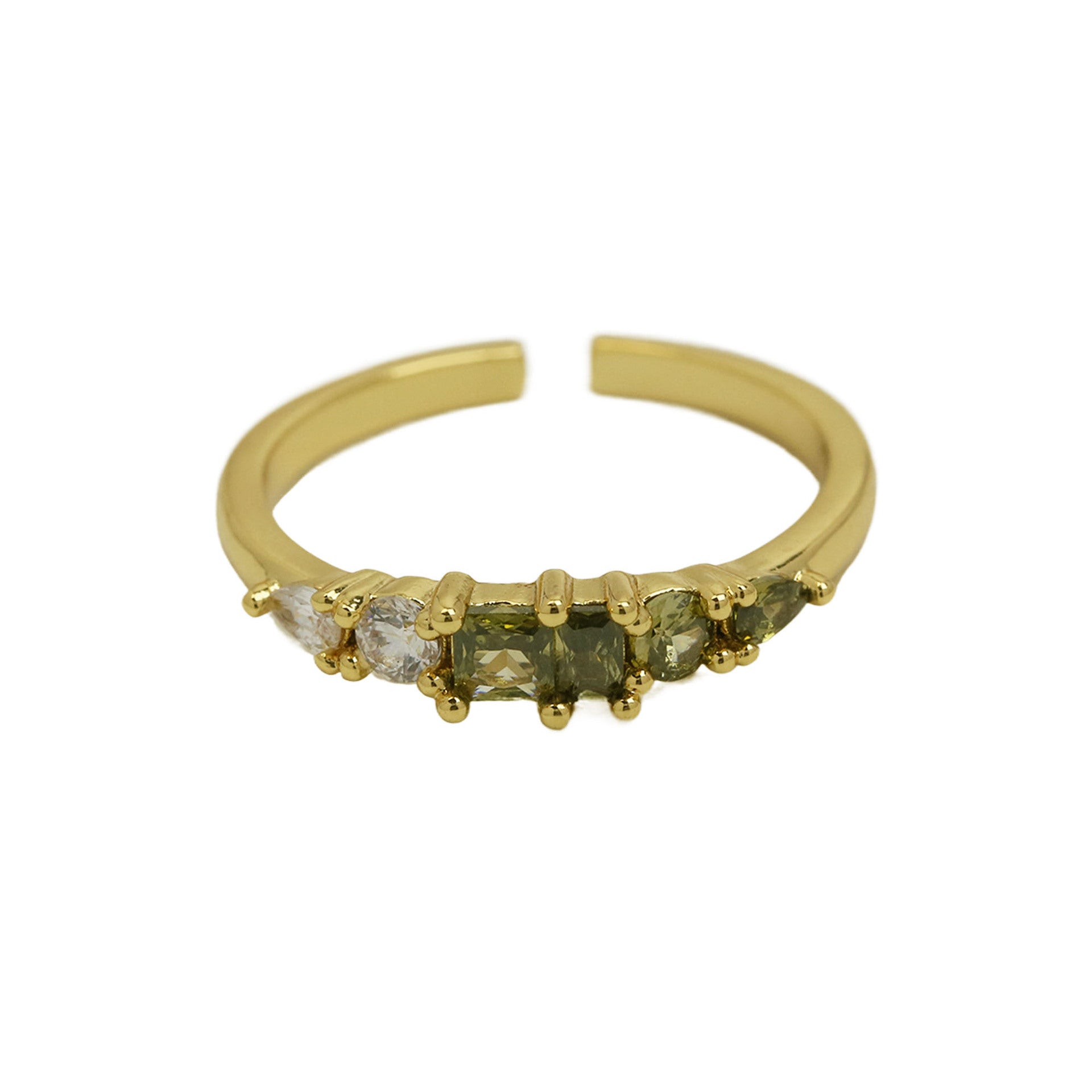 Wholesale 18K Color Zirconium Ladder Square December  Ring