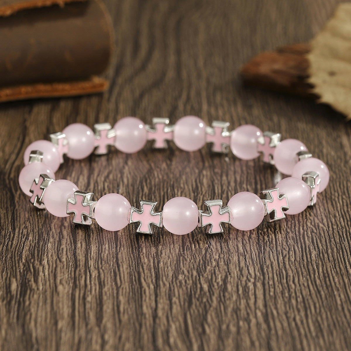 Wholesale Colorful Beaded  Couple Best Friend Elastic Lucky Bracelet
