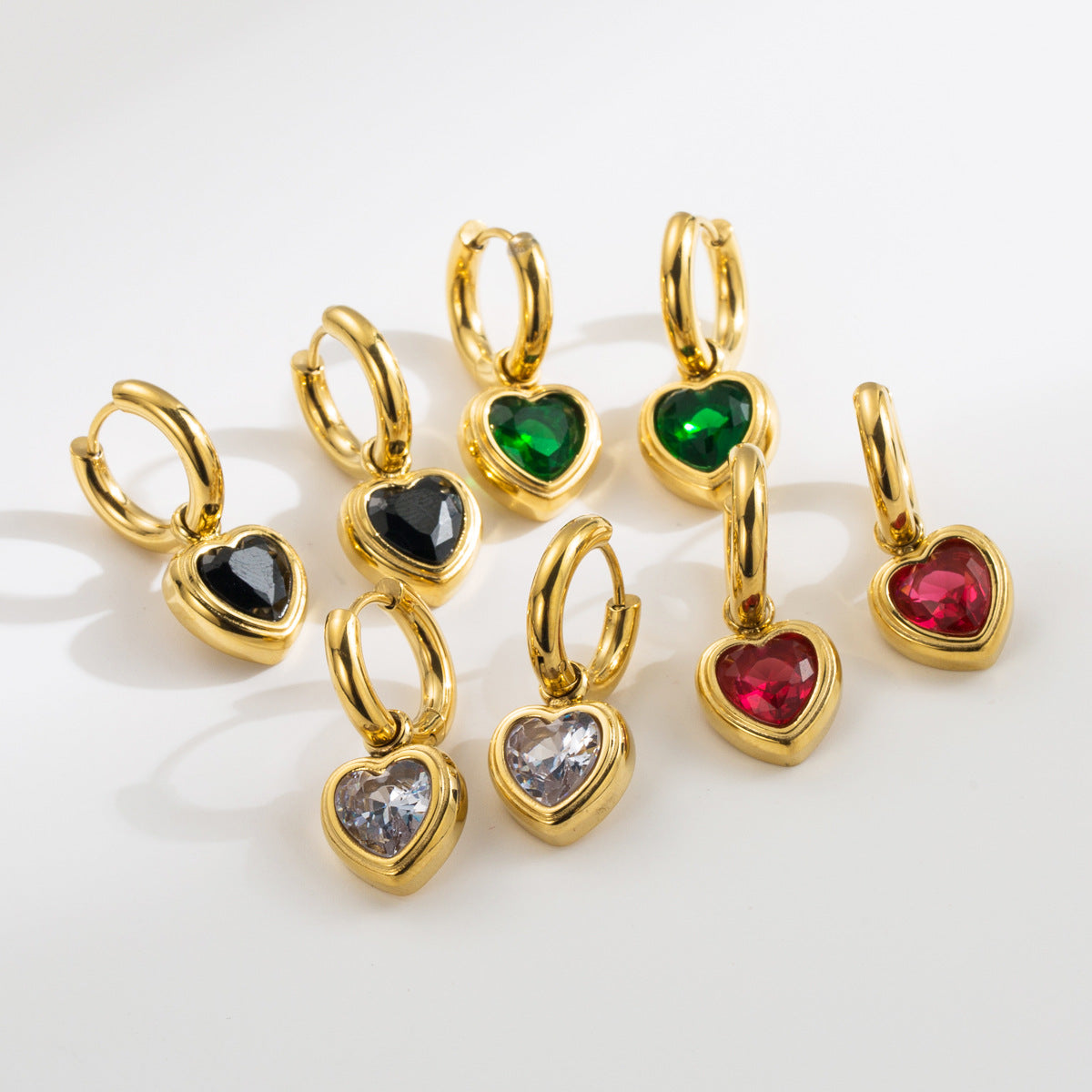 Wholesale Vintage Stainless Steel Earrings Love Gemstone Earrings ACC-ES-BP005