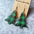 Wholesale Christmas earrings snowflake buffalo plaid Christmas tree wood earrings