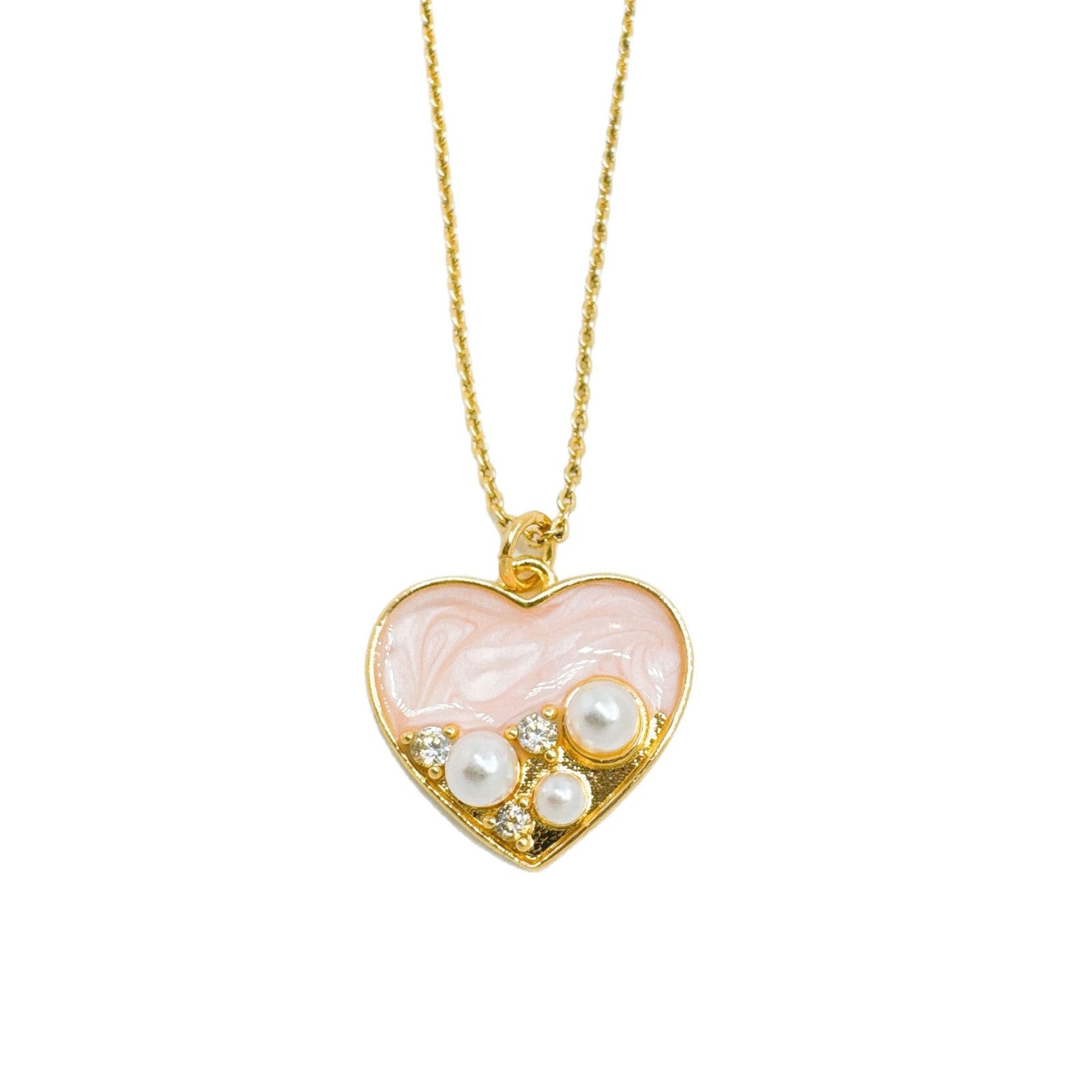 Wholesale Sweet Cool Heart Pendant Necklace Gold Plated Jewelry Accessory Gift