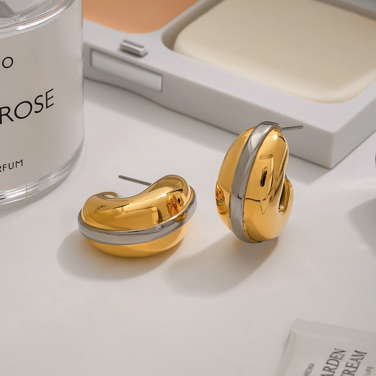 Wholesale 18K gold stainless steel gold and silver color  drop earrings