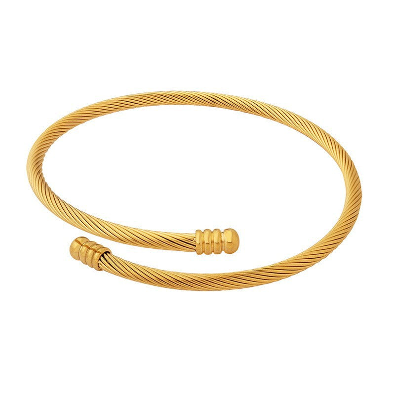 Wholesale Stainless Steel Braided Bracelet Adjustable Chic Fashion Accessory