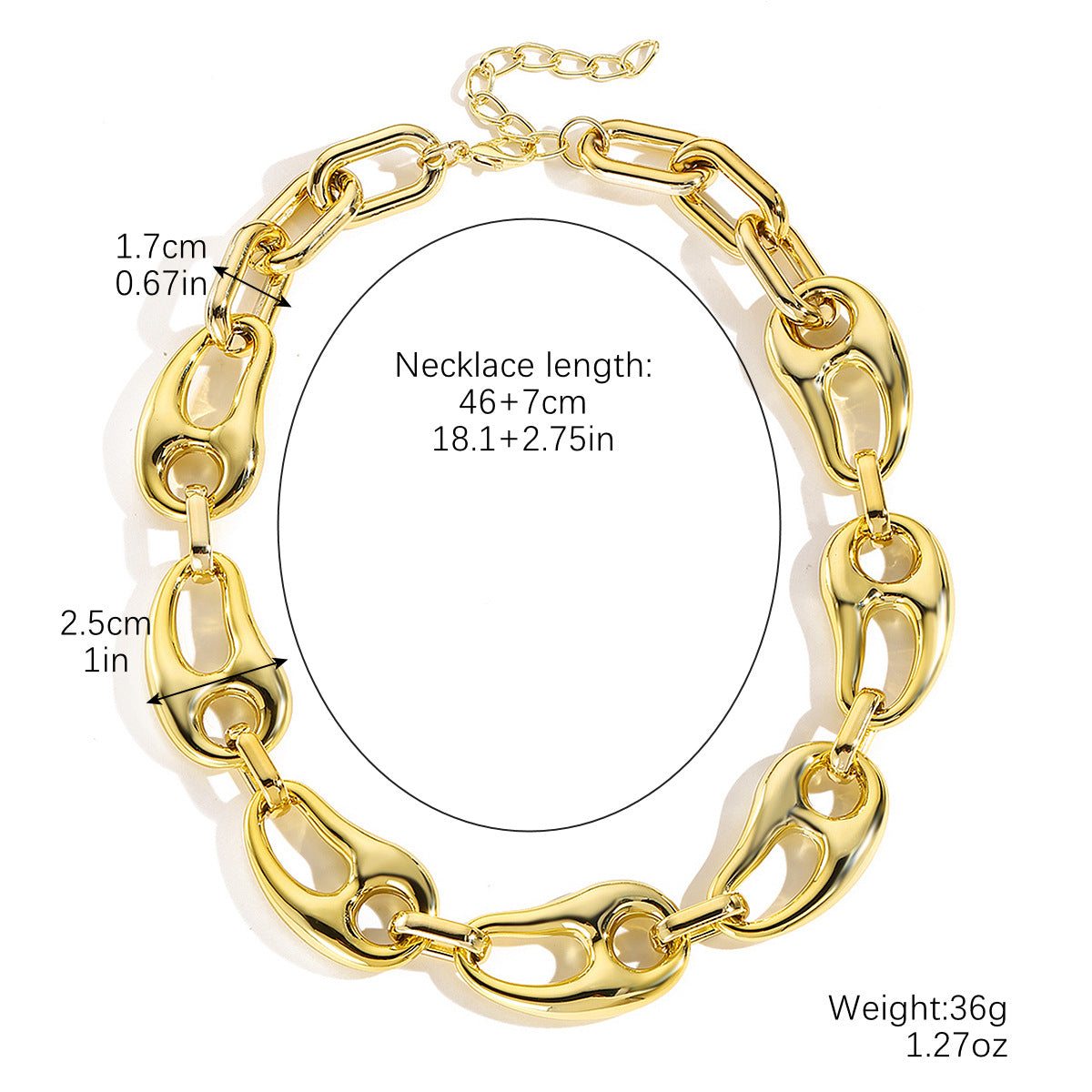 Wholesale  Acrylic Ladies Necklace Hip Hop Personality  Fashionable Geometric Necklaces