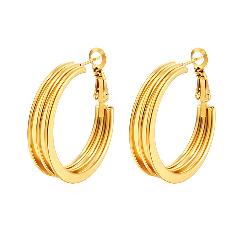 Wholesale Multi-layer stainless steel earrings