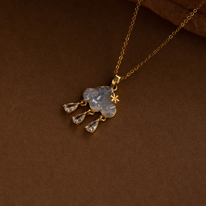 Wholesale Blue Cloud Tassel Zircon Necklace Fashion Accessory Gift