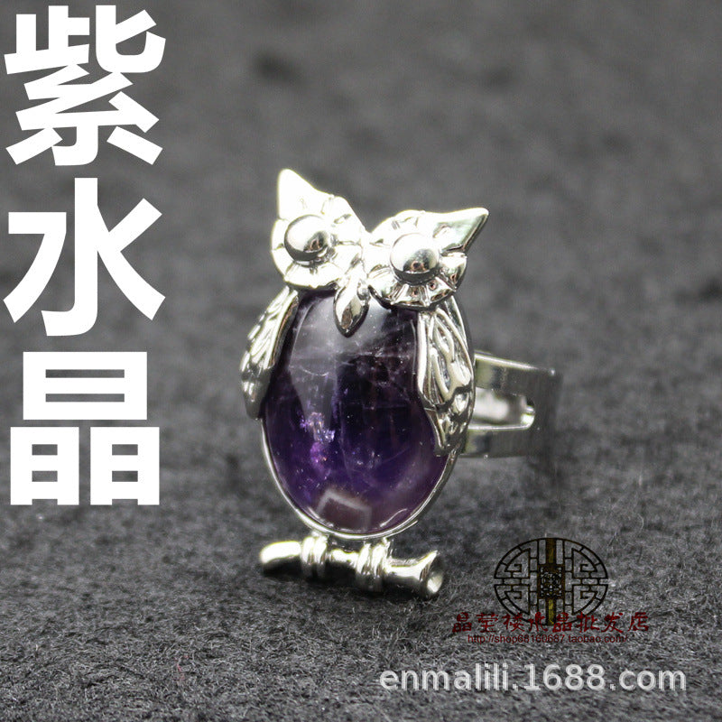 Wholesale Personality Exaggerated Owl Adjustable Ring