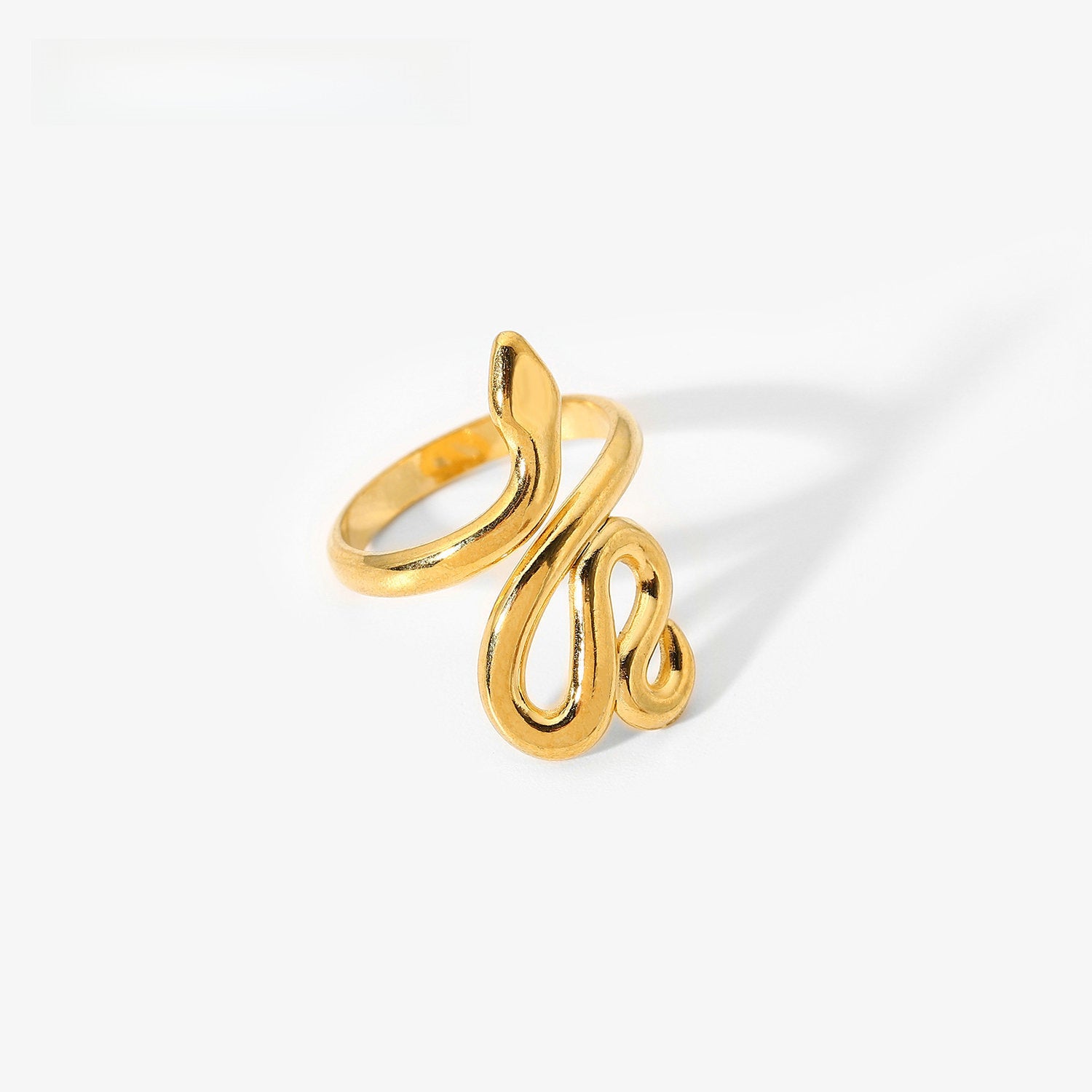 Wholesale geometric chain cross open ring 18K gold plated stainless steel ring