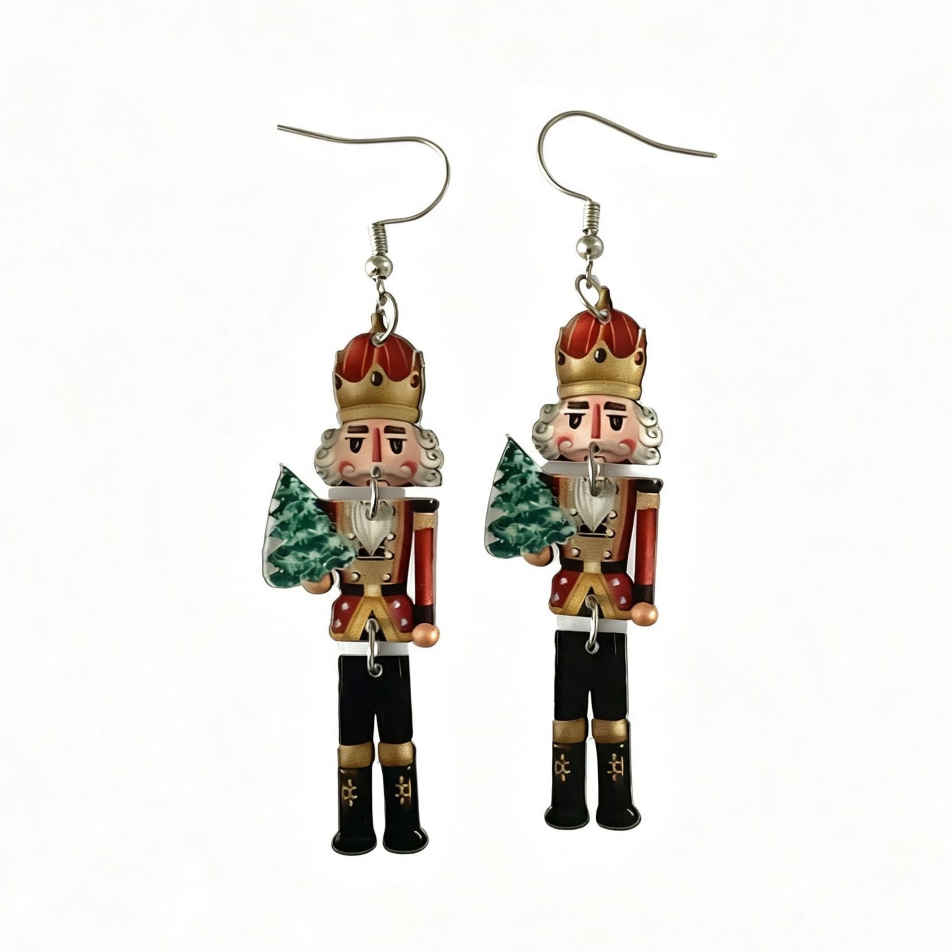 Wholesale Christmas Nutcracker Soldier Acrylic Earrings For Women Holiday Party Jewelry Accessory Boutique Resale