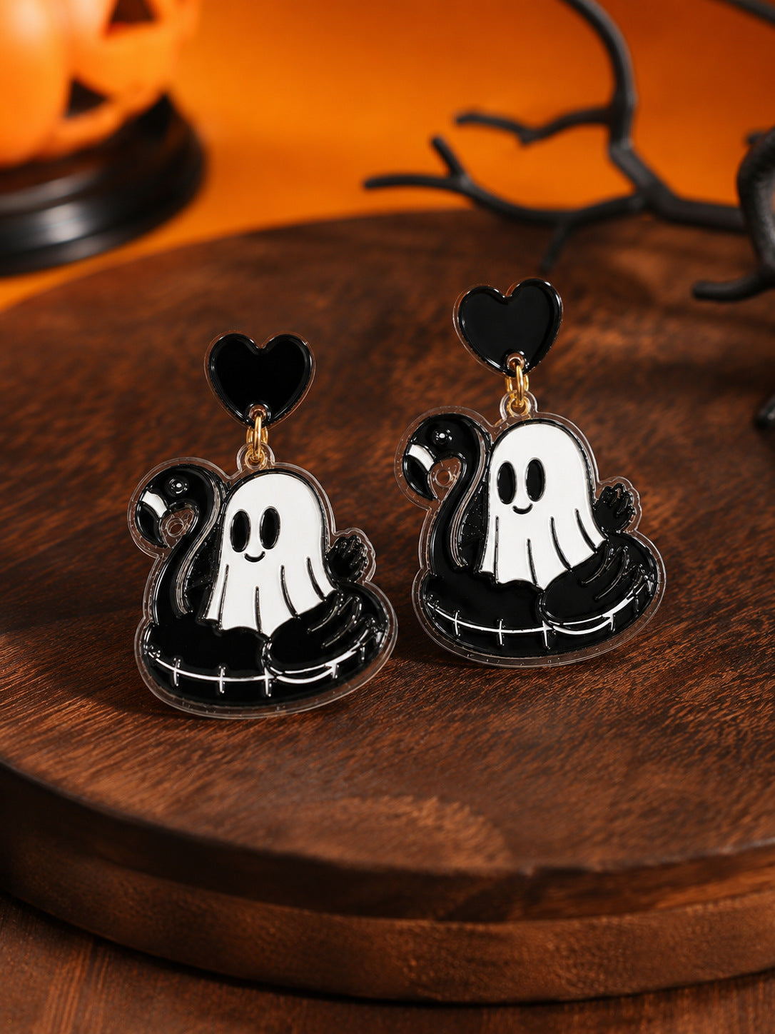 Wholesale Cute Acrylic  Ghost Earrings Pink Flamingo Swim Ring Design Party Jewelry Accessory