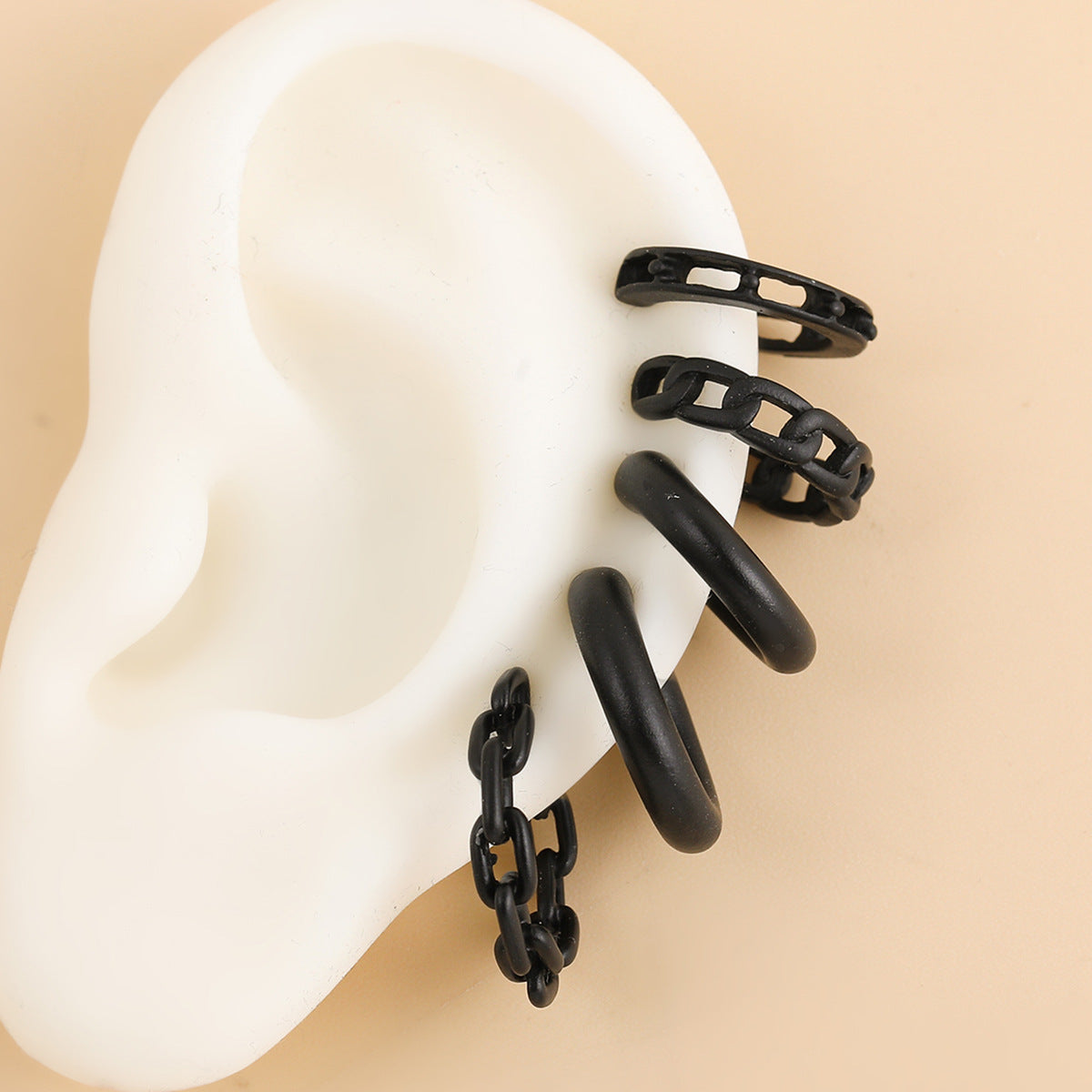 Wholesale  smooth plain ring ear clip retro earrings