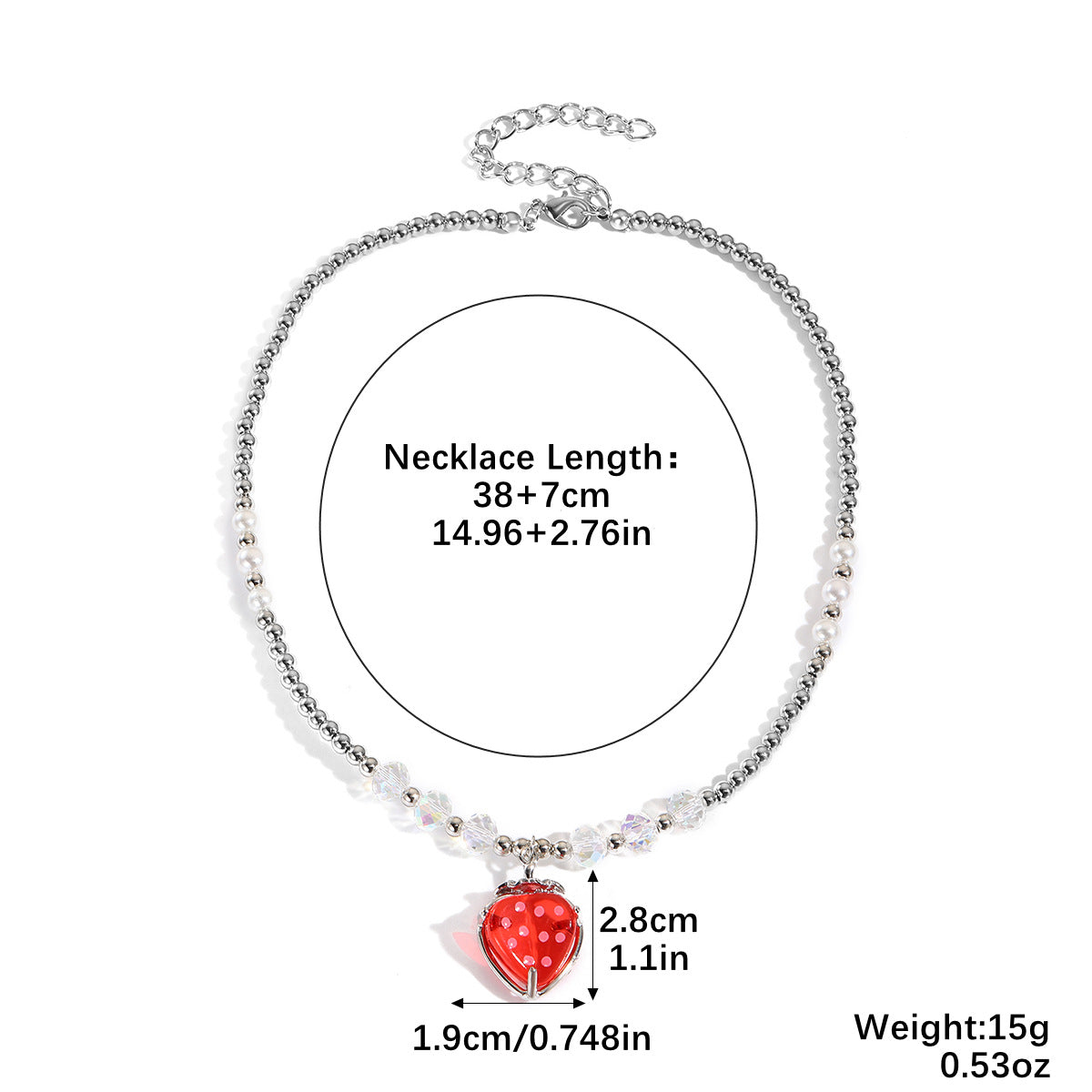 Wholesale  fruit jewelry fresh sweet pearl red cherry pendant necklace