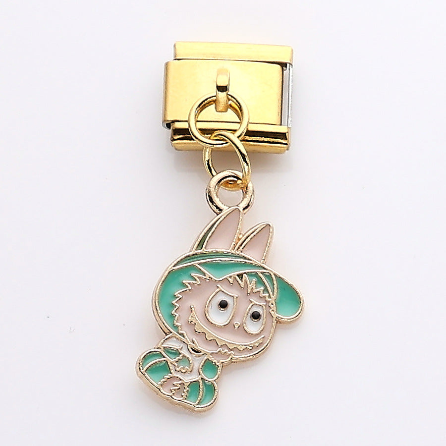 Wholesale 10pcs Italian Charm Bracelet 9mm DIY Splicing Cartoon Cute Stainless Steel Composable Bracelet