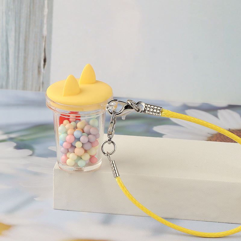 Wholesale Cute Mini Shake Cup Keychain Pendant Doll Accessories