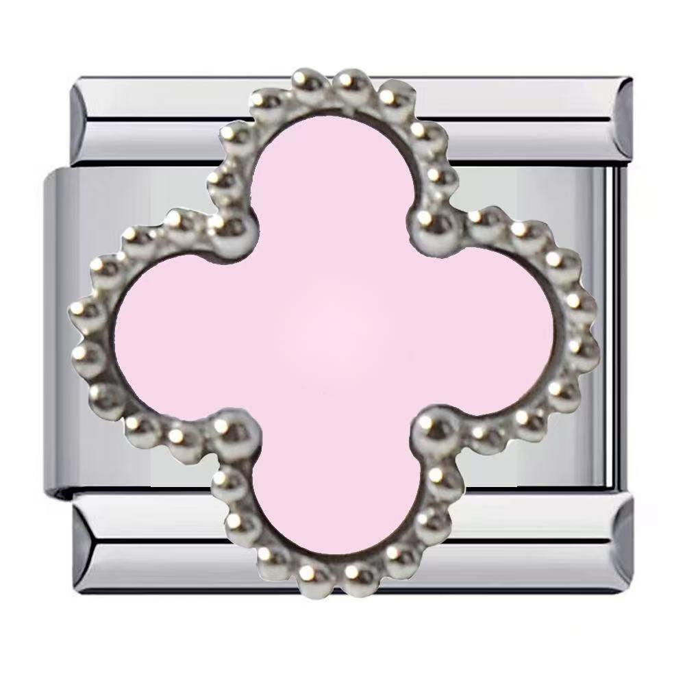 Wholesale Italian Charm Modules Four Leaf Clover for Bracelet Making Jewelry Accessory ACCVIP