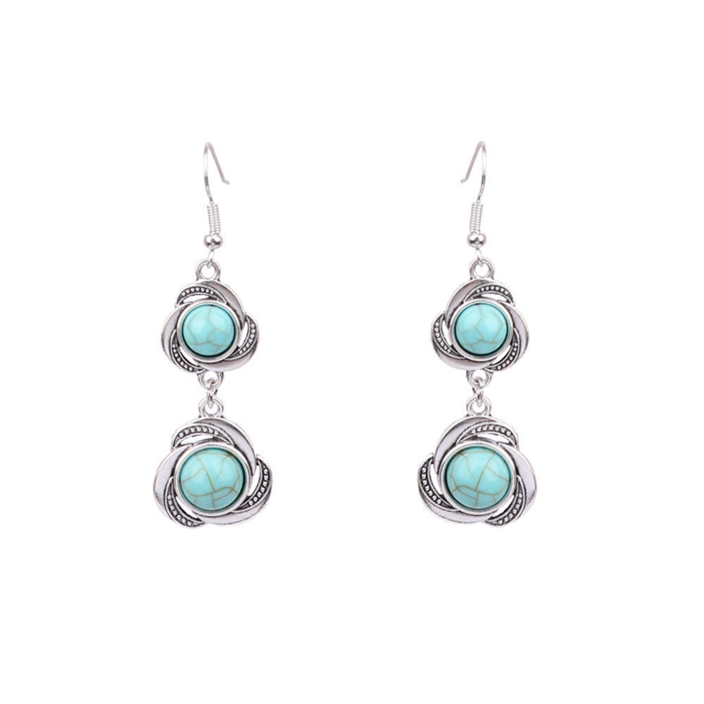 Wholesale Beach Resort Style Alloy Geometric Acrylic Turquoise Earrings for Women ACC-ES-MoMo002
