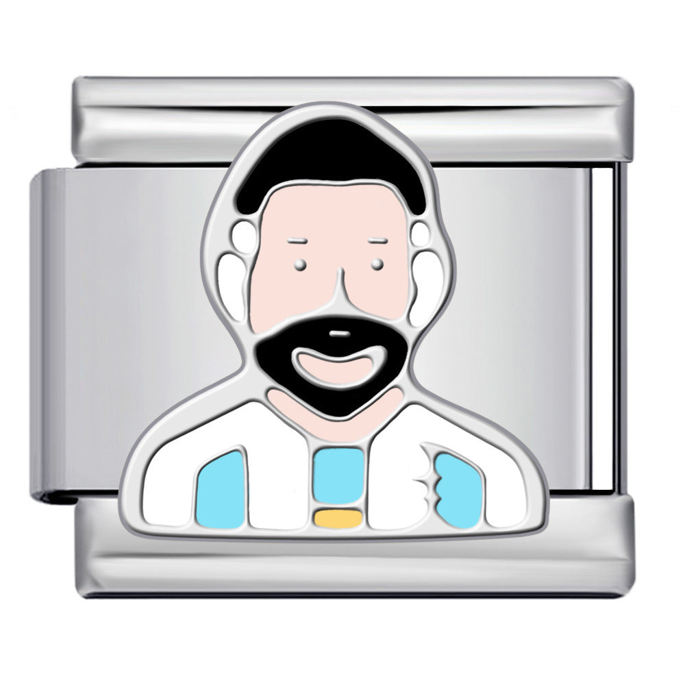 Wholesale 9mm Italian Charm Starter Bracelets DIY square Single Section Creative Stainless Steel Composable Bracelet