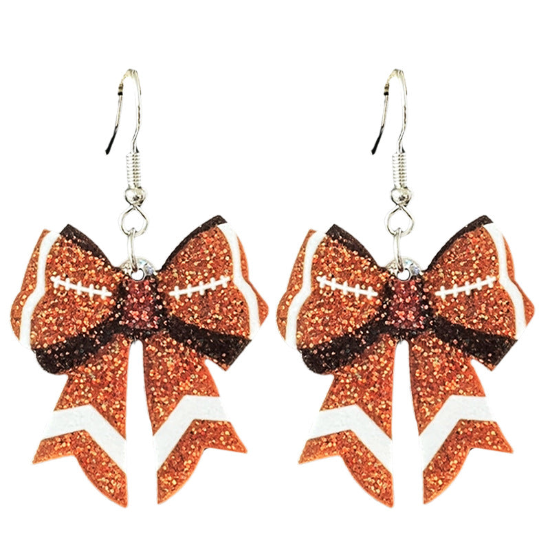 Wholesale Rugby colored earrings bow tie earrings