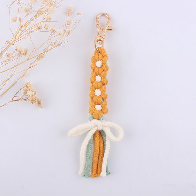 Wholesale Hand-woven Cartoon Flower Bow Lanyard Keychain ACC-KC-GuangTian068