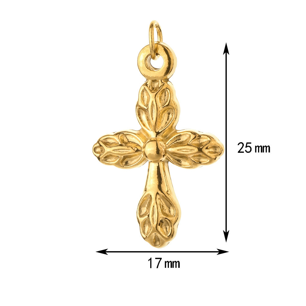 Wholesale  Stainless Steel Bull Head Horn Cross  Charms