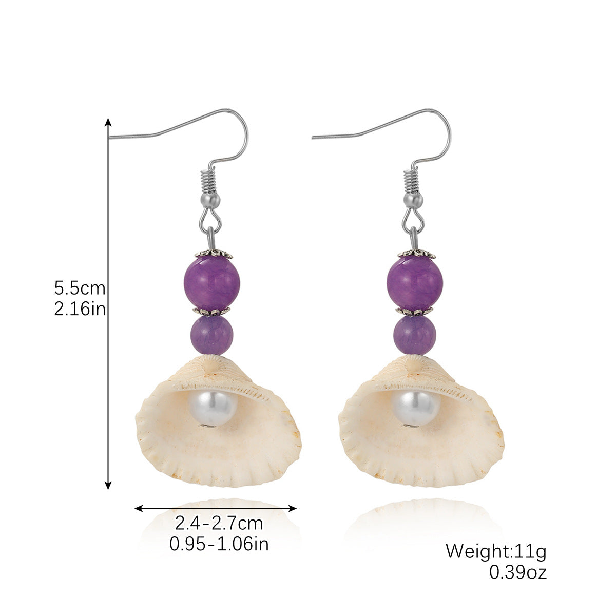 Wholesale White Shell Pearl Natural Stone Earring