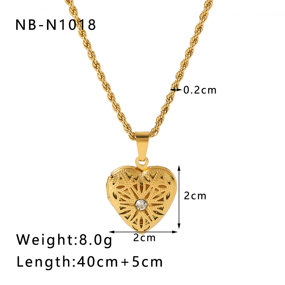 Wholesale Stainless Steel Book Pendant Necklace Love Clavicle Chain Choker Necklace ACC-NE-Xiny001