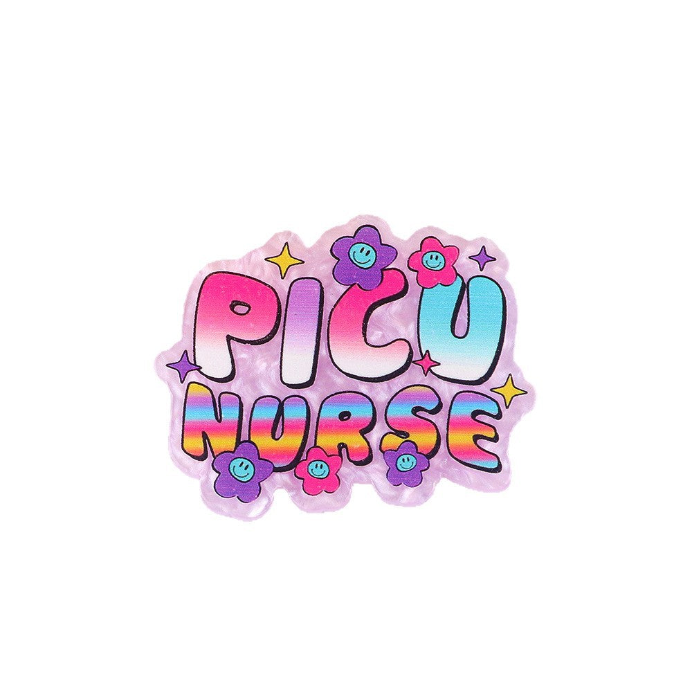 Wholesale 10PCS DIY Acrylic Loose Cute Cartoon Brooch Flatback