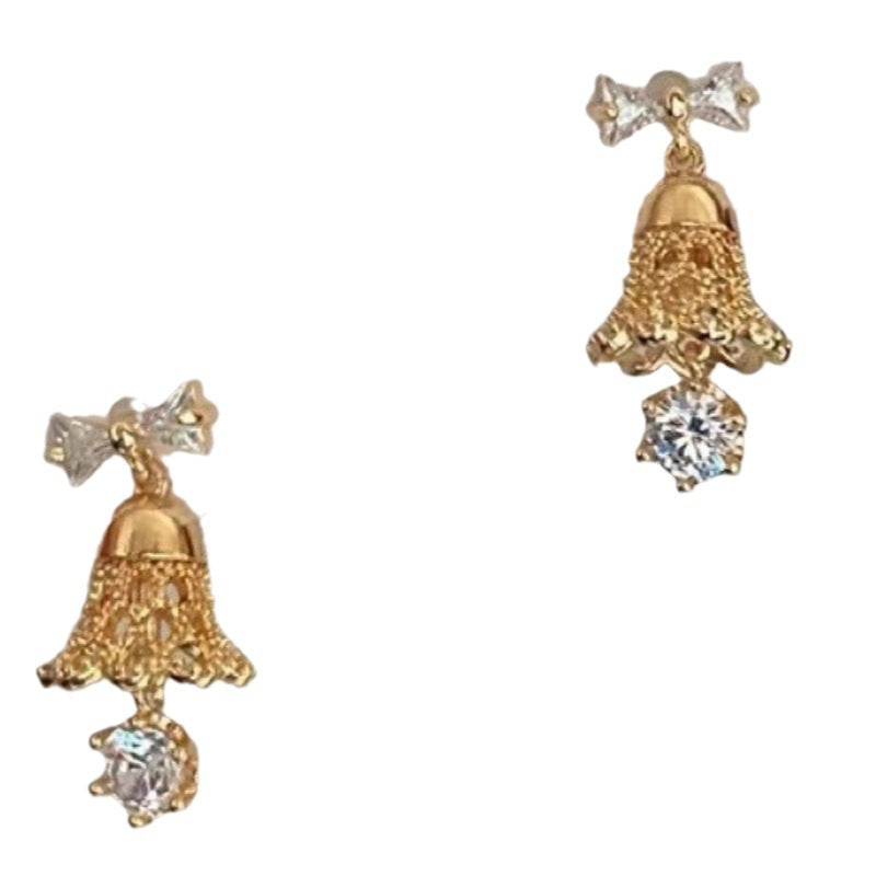 Wholesale Christmas sweet cute Bell bow earrings