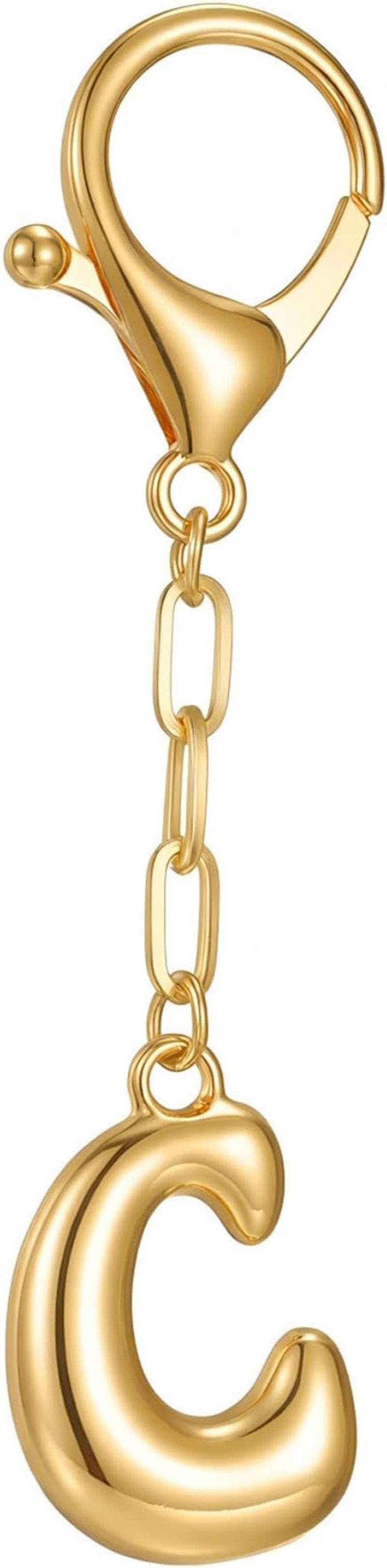 Wholesale 26 Gold Alphabet Letter Keychains Set Stylish Bag Charm Decorative Metal Key Rings For DIY Craft Gift And Boutique Resale