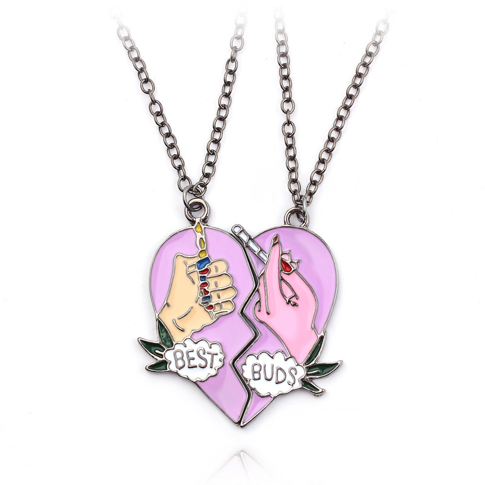 Wholesale  Two-Piece Heart Cigarette Lighter Alloy Oil Drop Pendant Necklace