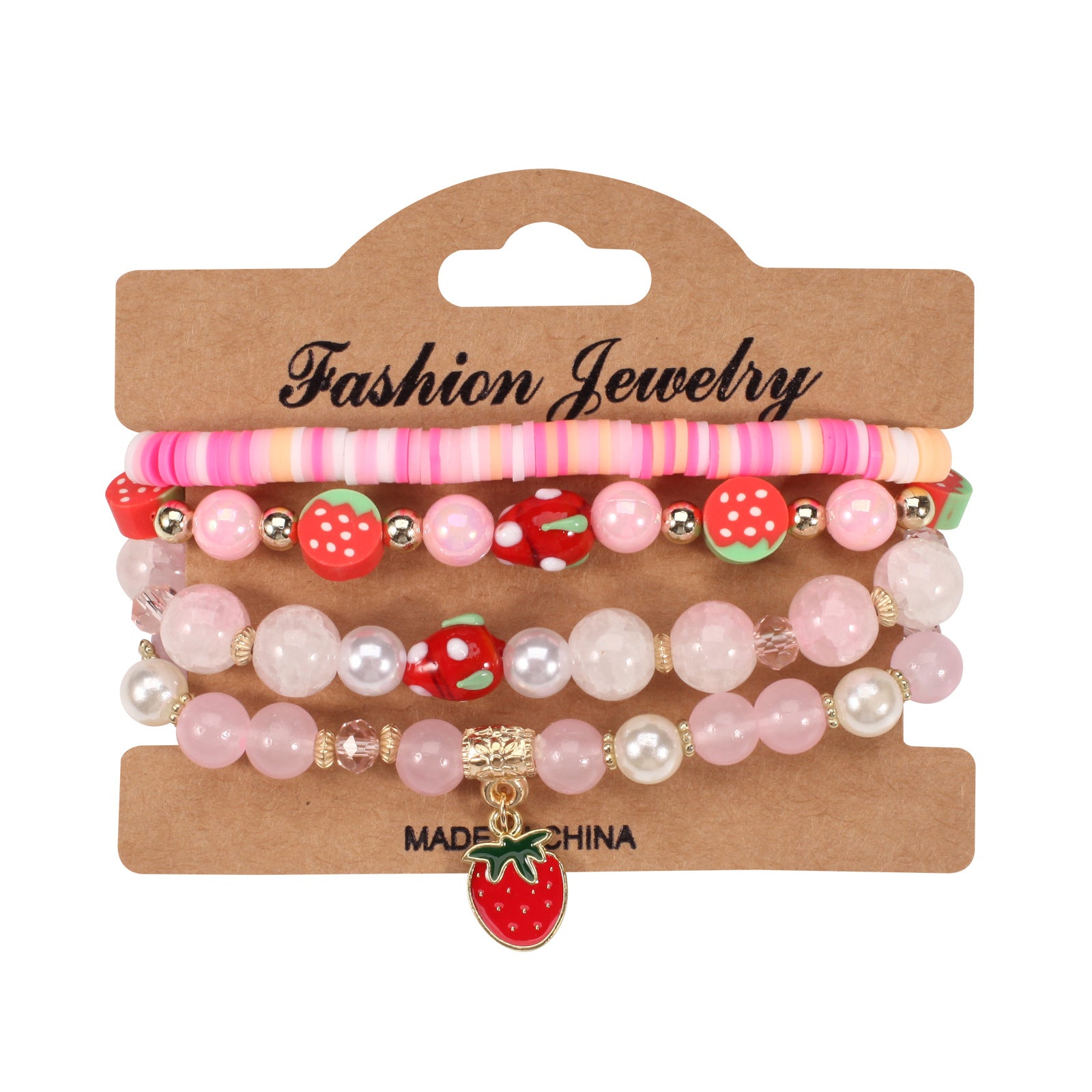 Wholesale Cartoon Cute Fruit Strawberry Pendant Bracelet Soft y