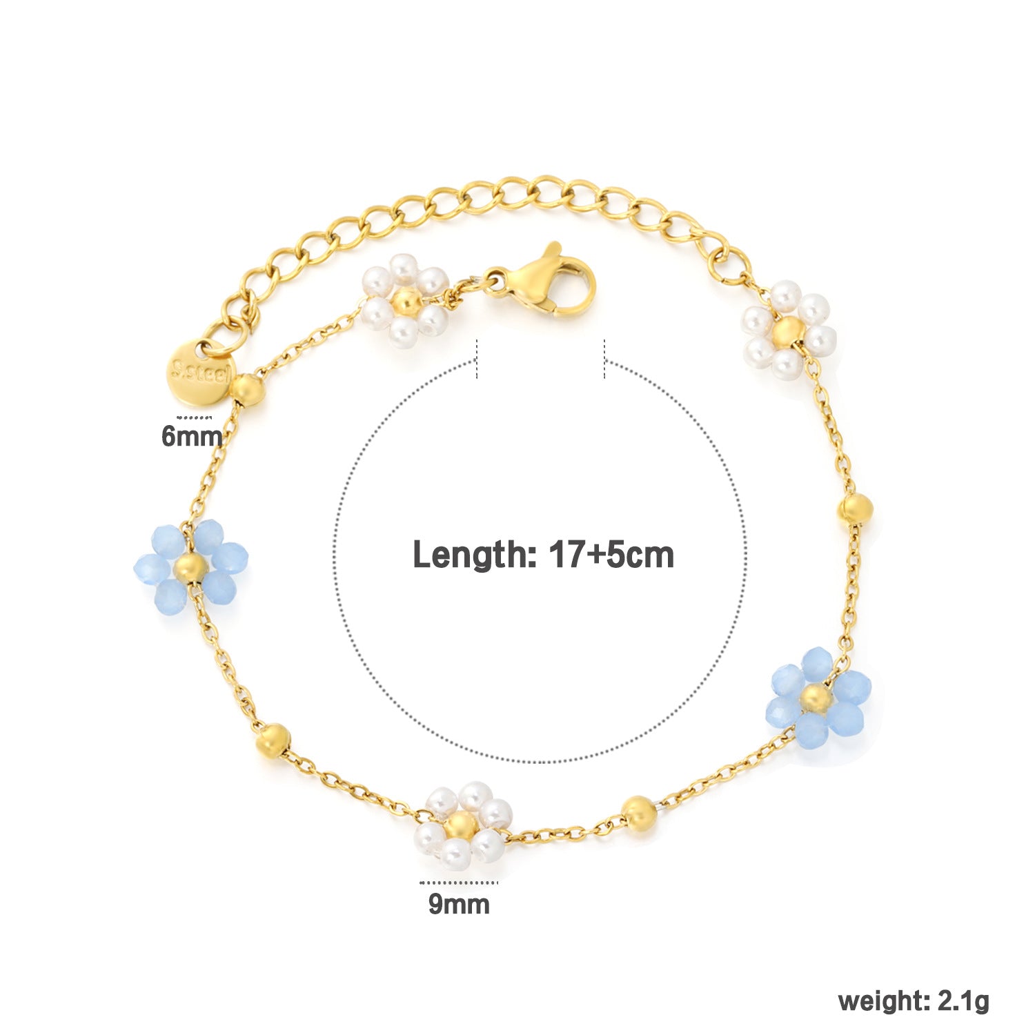 Wholesale Stainless Steel Colorful Pearl and Flower Clavicle Necklace