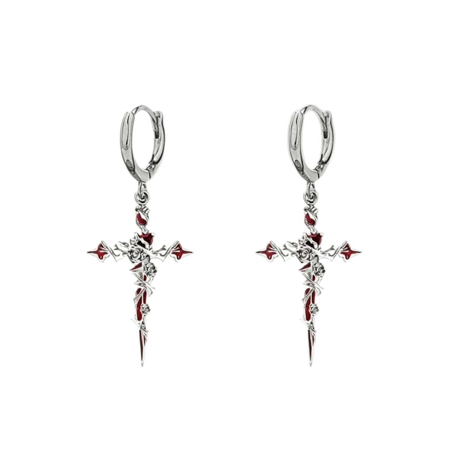 Wholesale Black Gothic Cross Earrings - Retro  Party Jewelry Accessory