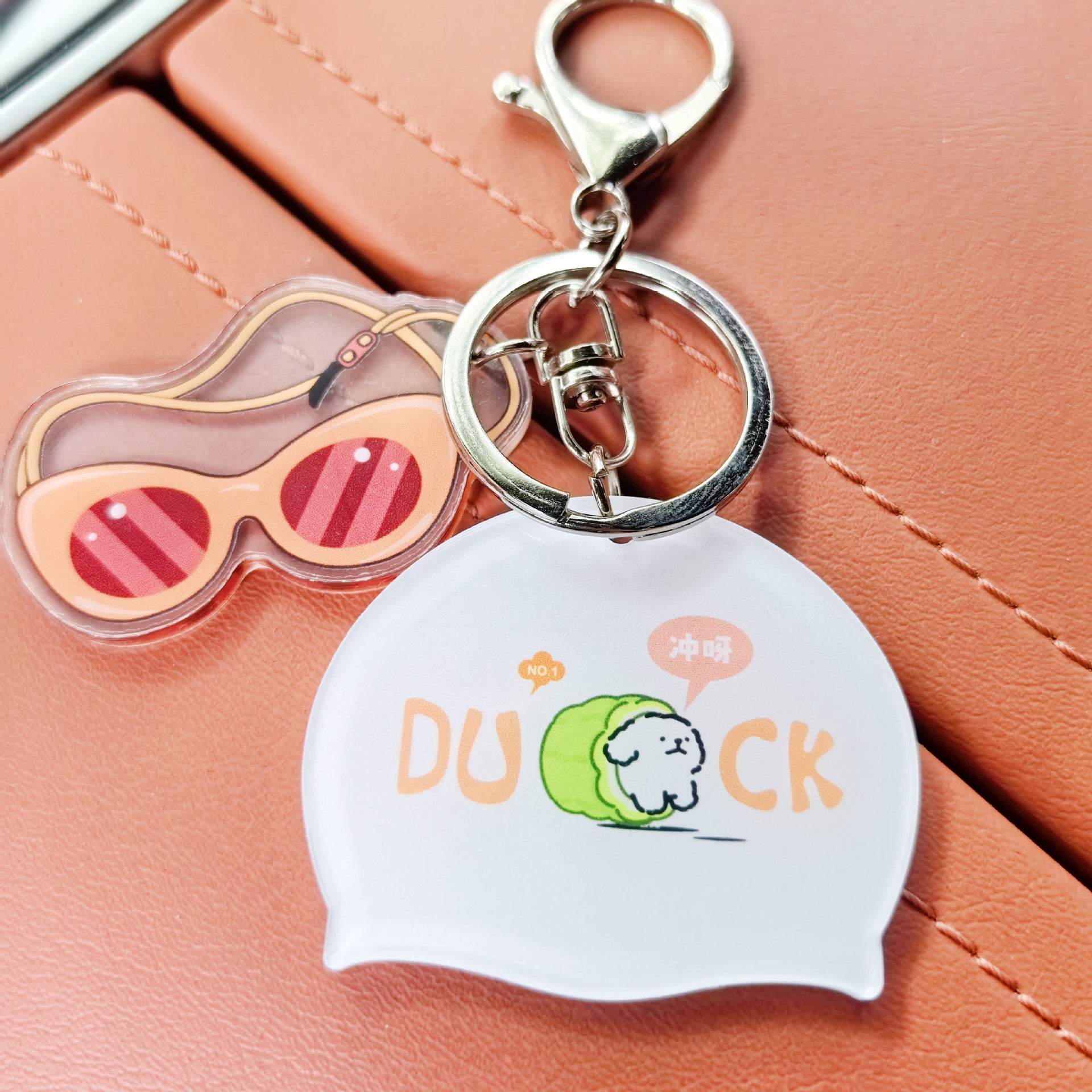 Wholesale Acrylic Water Ripple  Swimming Pool Keychain