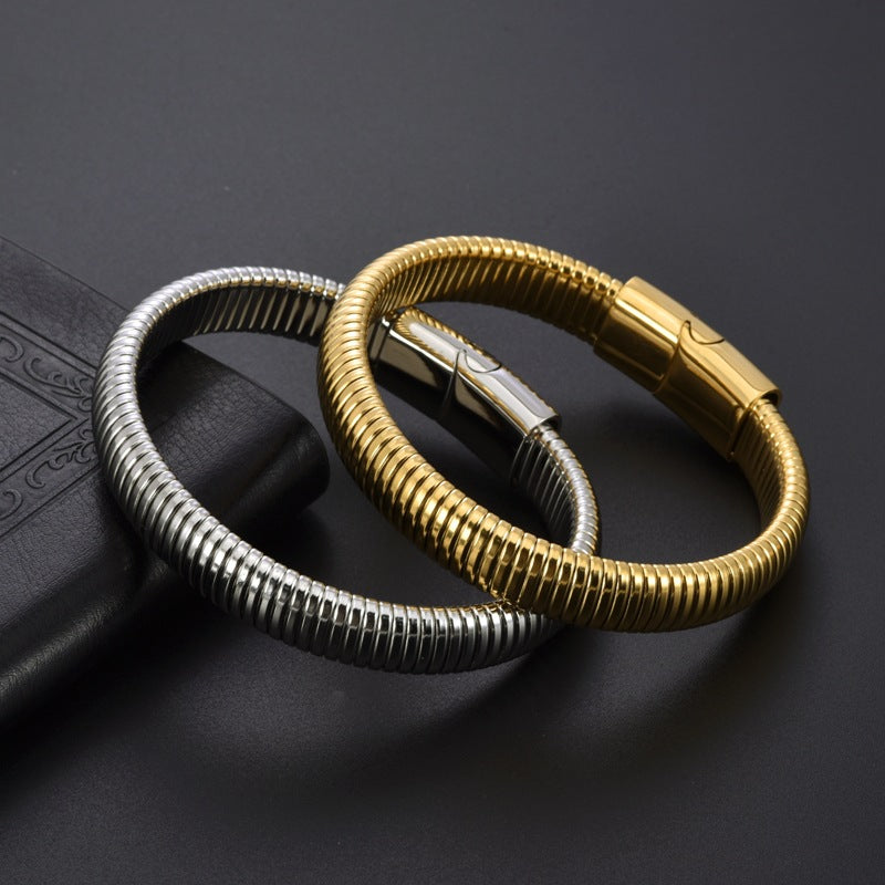 Wholesale titanium steel elastic magnetic buckle bracelet