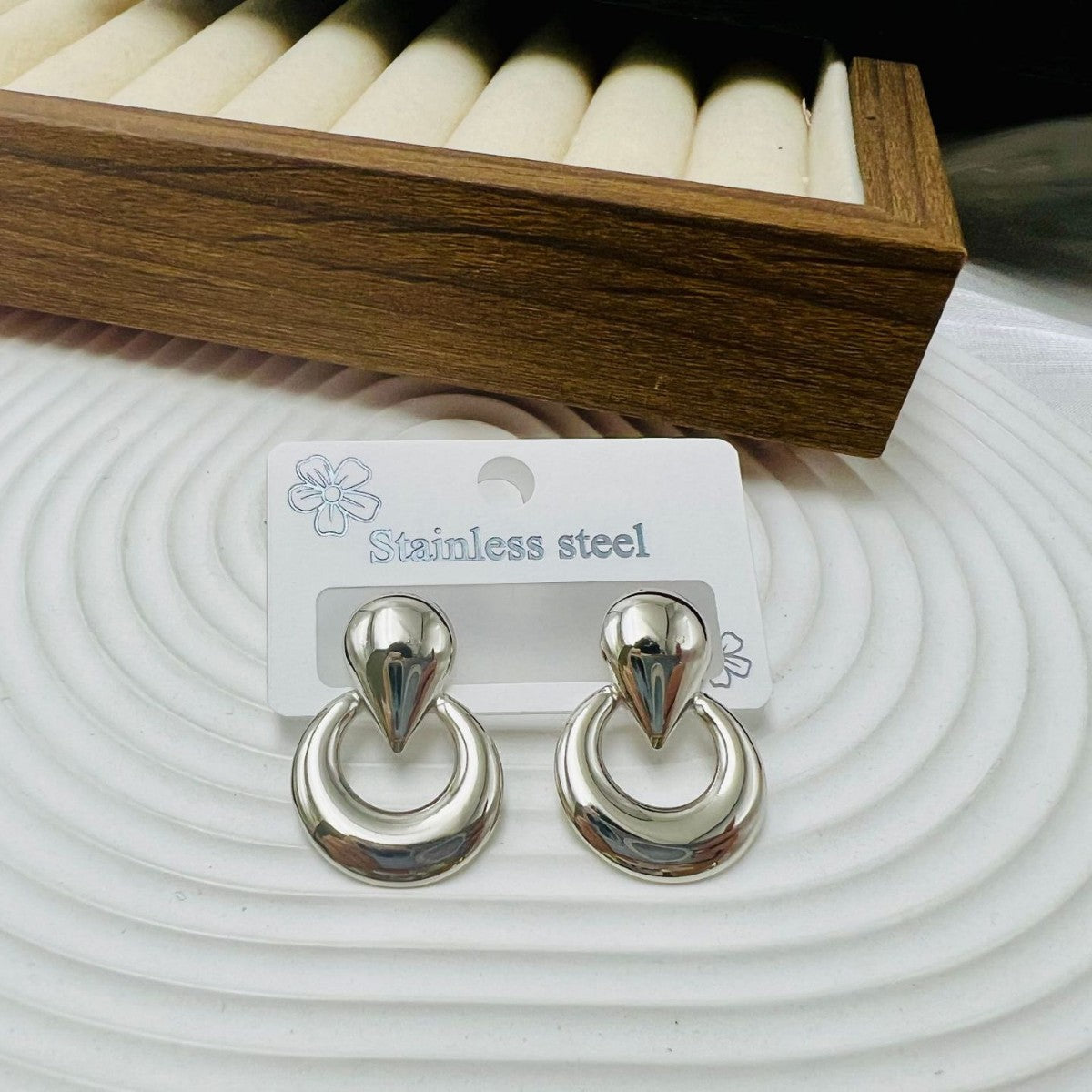 Wholesale Minimalist Stainless Steel Geometric Stud Earrings