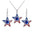 Wholesale American Independence Day five-pointed star inlaid zircon pendant necklace earrings
