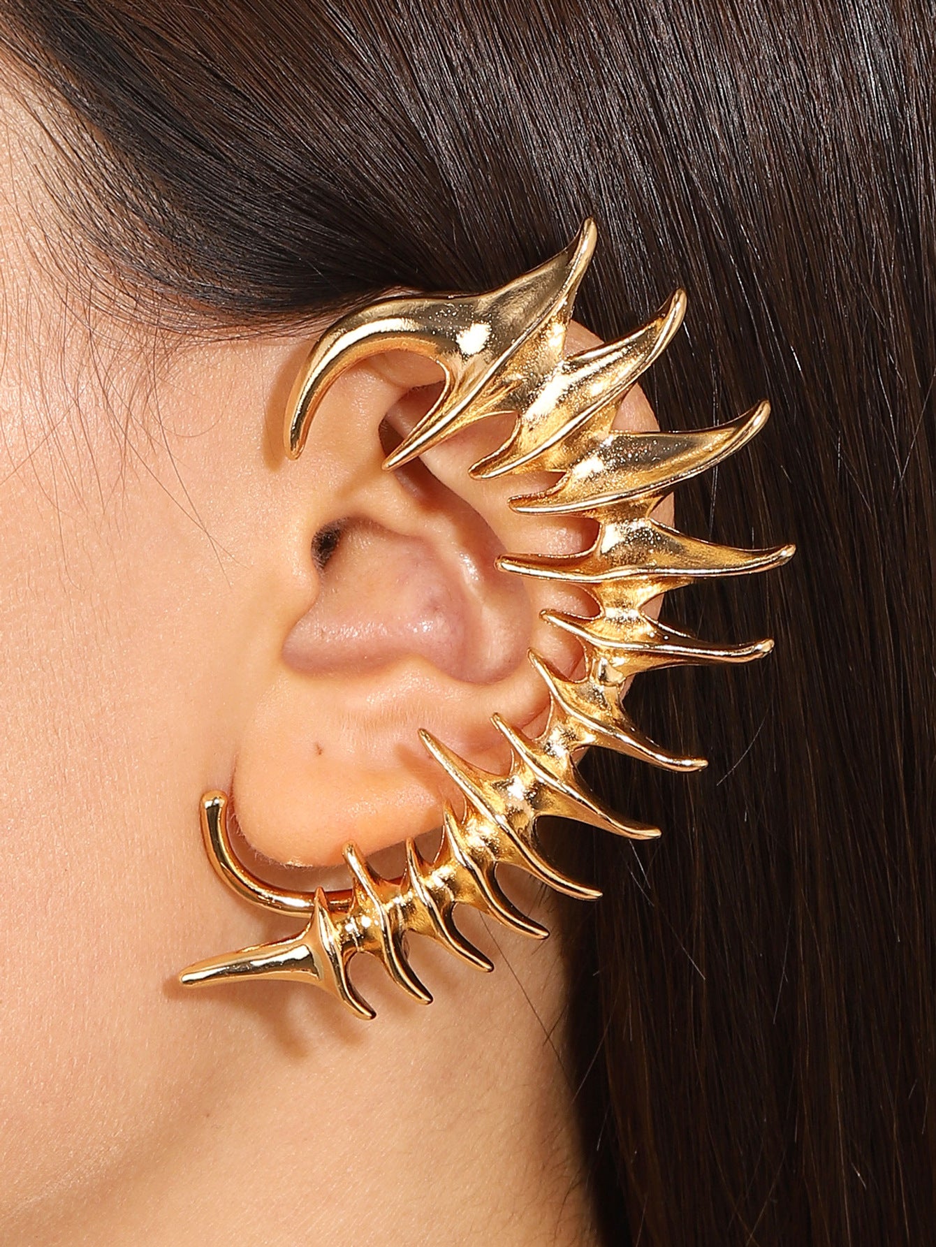 Wholesale Dragon Ear Cuff Clip On Earrings For Women Punk Style Non Pierced Zircon Ancient Silver Stylish Jewelry Gift