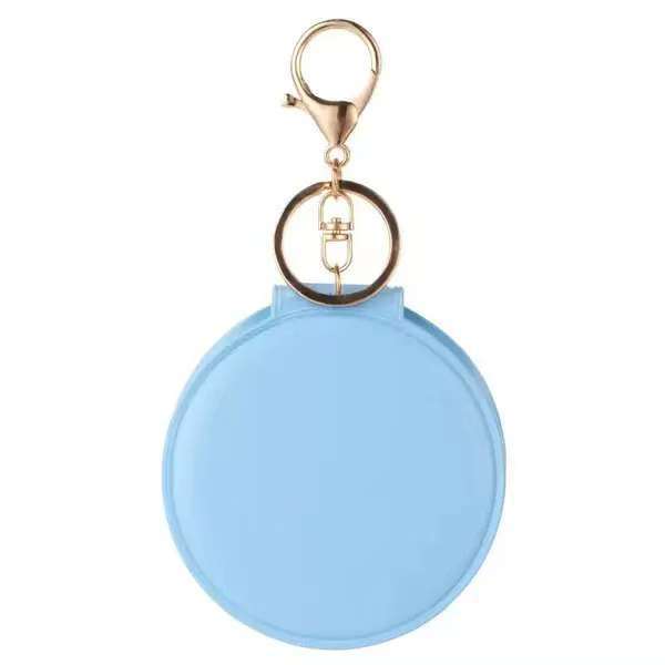Wholesale Trendy PVC Folding Keychain Mirror Portable Round Makeup Mirror Compact Key Ring Gift Boutique Resale