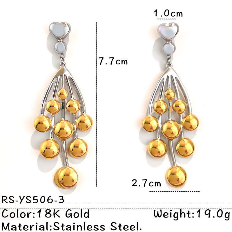 Wholesale Stainless steel earrings European and American style 18K gold and silver plated design