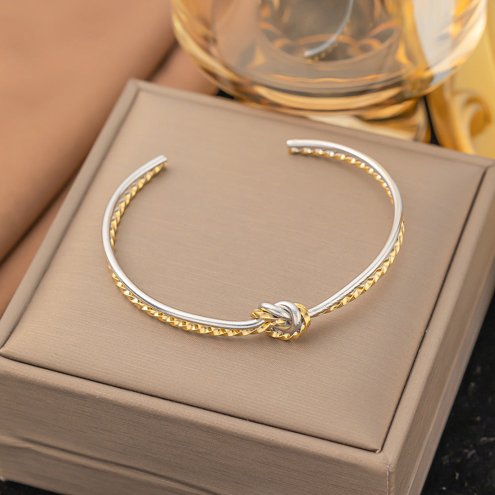 Wholesale 18K Gold Bamboo Titanium Steel Bracelet ACC-BT-Qinji006