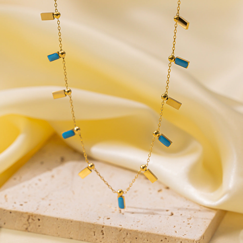 Wholesale Retro Irregular Titanium Steel Necklace Plated 18K Gold Multi-layered Necklace Gold Plated Necklace ACC-NE-Tais004